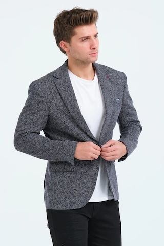 Bonesti Erkek Slim Fit Blazer Ceket Lacivert Beyaz Beyaz - Lacivert