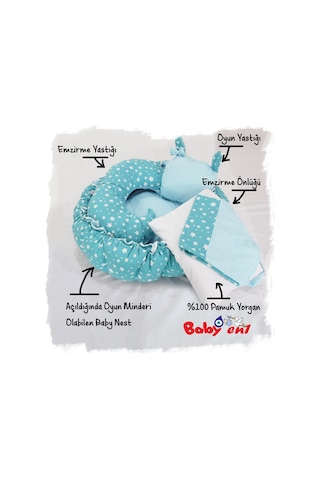 Babyen1 Babynest %100 Pamuk Bebek Yatağı & Anne Yanı Oyun Minderi