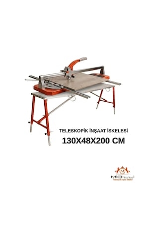 Alüminyum Gövdeli Çelik Ayaklı Teleskopik Katlanır İnşaat İskelesi - 400 Kg Taşıma Kapasitesi 130x48x200cm