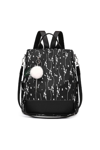 Kadınlar İçin Yeni Baskı Çiçekli Sırt Çantası Moda Saç Yumağı Sırt Çantası Büyük Kapasiteli Öğrenci Kitap Çantaları Rahat Seyahat Çantası Black Siyah