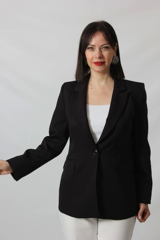 Moda Berray 1905 Siyah Kadın Büyük Beden Blazer Ceket Siyah