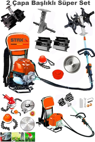 Staxx STX1400 14Hp Benzinli Çim Ot Biçme Sırt Tipi Tırpan Seti