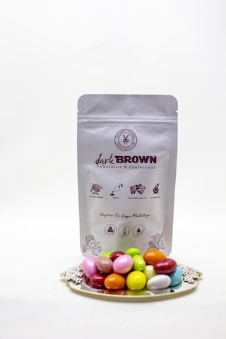 Dark Brown Bademli Çikolata Dolgulu Renkli Draje Çikolatası 1 KG