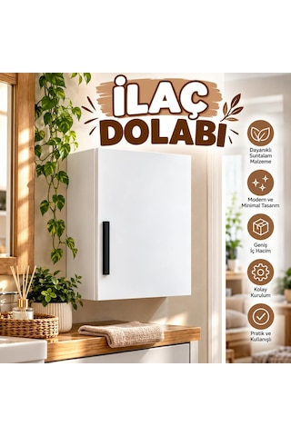 İlaç Ecza Dolabı Beyaz