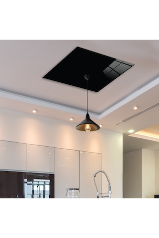 Cam Avize Göbeği | Düz Renk Siyah | 50Cm X 50Cm Siyah