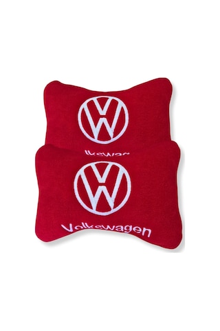 Volkswagen Nakışlı Araç Oto Halı Paspas Volkswagen Kırmızı Polar Oto Yastık & Araç Aksesuar