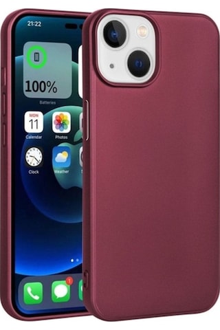 Apple Uyumlu iPhone 15 Plus Kılıf Zore Premier Silikon Kapak Mürdüm