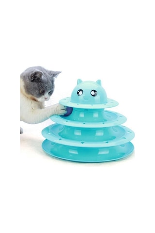 Kedi Oyuncağı Tower Of Tracks Eğlenceli Üç Katlı Seti Kedi Oyunu