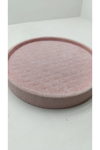 Silindir Model Süet Kumaş 20/20 Cm Batırmalı Pembe Küpe-piercing Tablası