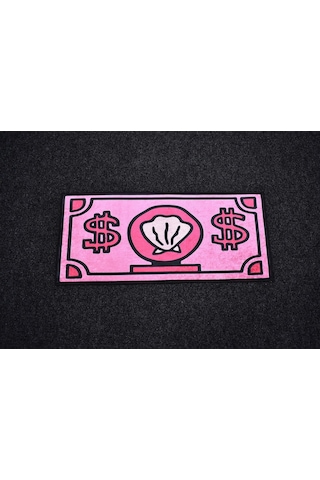 Zehra Abla Halı Yeni Lüks Dekoratif Pembe Para Banknotu Tasarım Digital Baskı Makine Halısı 7164 Çok Renkli