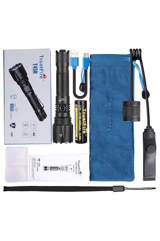 Trustfire T45r Lep Fener 1750 Metre Menzil Siyah