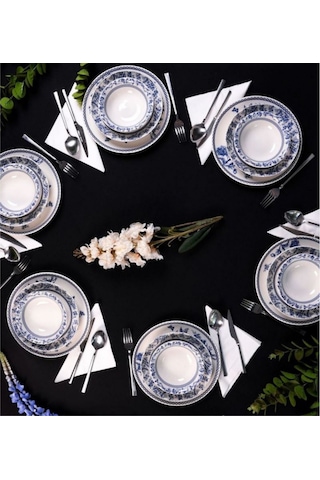 Miss Betty 8324 Blue 6 Kişilik 24 Parça Yemek Takımı Renkli