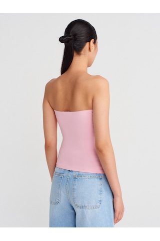 Dilvin 21103 Straplez Top-toz Pembe Toz Pembe