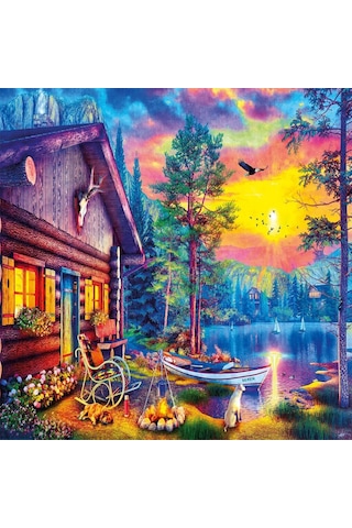 20818 Puzzle 1000 Evening Sunset Cabin