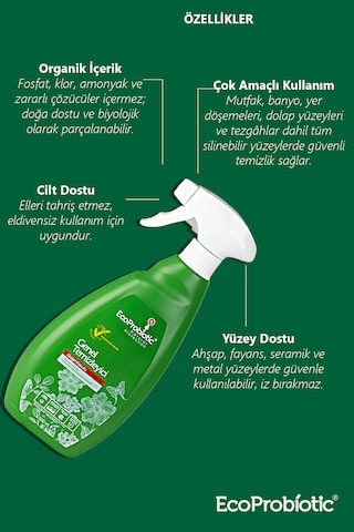 Organik Genel Amaçlı Yüzey Temizleyici 500 Ml Doğal Ve Etkili Temizlik Tekli