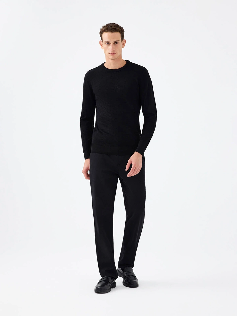 Loft Regular Fit Siyah Erkek Kazak Lf2040477 Siyah