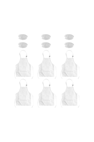 Ulzyvf Yaş Ve Seti Şef Şapkası Parça Önlük İçin Çocuklar Cepli Beyaz Beyaz Arası 2-6 12 Tw Beyaz