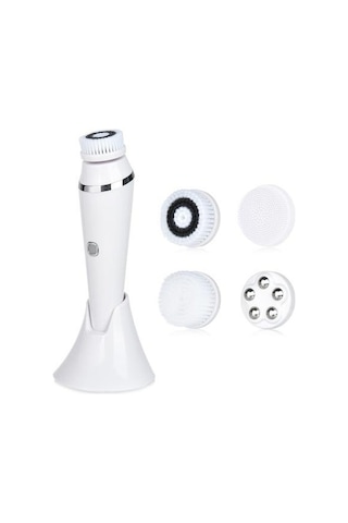 4 In 1 Yüz Temizleme Fırça Sonic Yüz Temizleme Aracı Peeling Yüz Fırça Yüz Spa Kiti Cilt Güzellik Makinesi Tabanlı Powered Yüz Temizleme Cihazları Ieu814 Beyaz