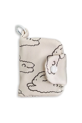 Elmpaly Beyaz Tavşan Desenli Şık Papatyalı Kartlık Ve Bozukluk Cüzdanı