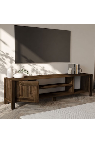 İnarch Dizayn Gina Tv Sehpası Modern 2 Kapaklı Profil Ayaklı Tasarım Ceviz