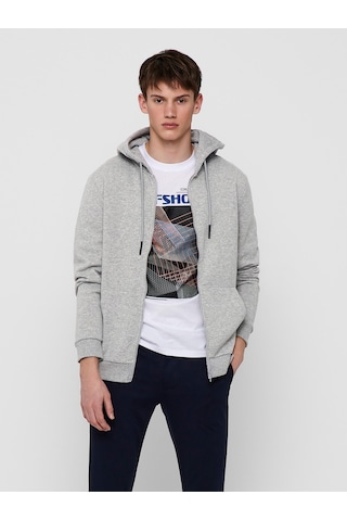 Only & Sons Ceres Life Zip Thr Hoodie Sweat Noos Erkek Gri Sweats Gri