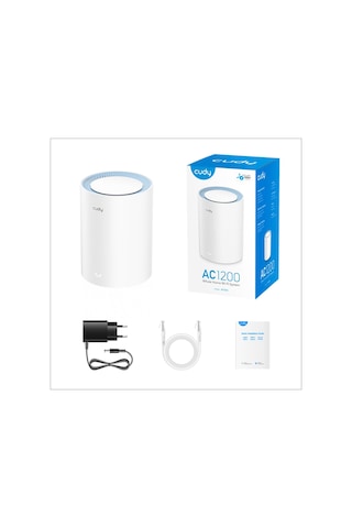 Cudy M1200 5GHz 867Mbps, 2.4GHz 300Mbps, 1 Port, 2XdBi anten, Wi-Fi Mesh Menzil Genişletici Router