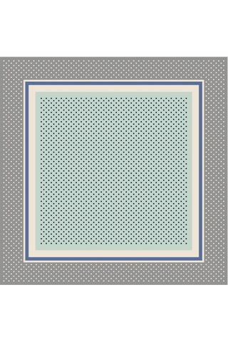 Tarzını Seç Gri Şerit Puantiyeli Fular / Bandana / Aksesuar 48x48 Cm