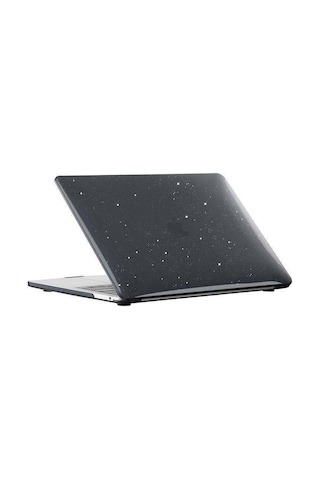 Arabulalaca Apple Uyumlu MacBook Pro 14 A2779 2023 Parlak Simli Siyah Kılıf