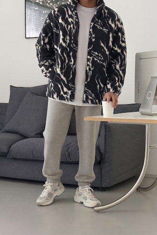 Genius Store Oversize Peluş Tam Fermuarlı Sweatshirt Peluş İçi Polarlı Sherpa Kumaş Sweatshirt Dalmaçyalı