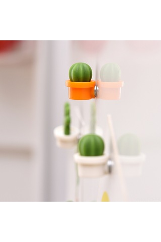 Fosenze "6 Adet Sevimli Kaktüs Buzdolabı Mıknatısı - Renkli Dekor Ve Pratik Kullanım" Portakal