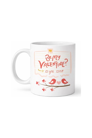 Be My Valentine Porselen Kupa Model 7 - Sevgililer Günü Hediyesi-aşk Temalı Sevimli Kupa