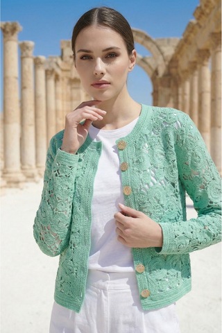 Sayzen Your Shine Gold Düğmeli Nakış Işlemeli Ceket Sy-shn2609 Mint Yeşili