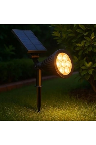 Güneş Enerjili Bahçe Aydınlatma Lambası - 7w, 3200k, Ip65 Açık Lacivert