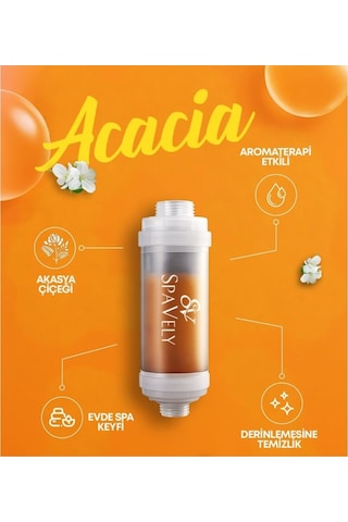 Spavely Akasya Esanslı Duş Başlığı Filtresi Arıtması Güney Kore Menşei Klor Kireç Karşıtı Hoş Kokulu 150 Gr Beyaz