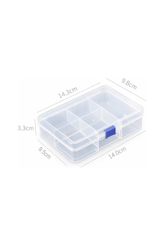 5 Bölmeli Şeffaf Plastik Organizer Kutu 14x9.5x3cm Elektronik Komponent Vida Direnç Saklama Kutusu