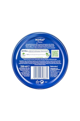 Nıvea Creme Nemlendirici Bakım Kremi 250 Ml,eucerit, El,yüz,vücut İçin,paraben İçermez, Tüm Cilt Tipleri,
