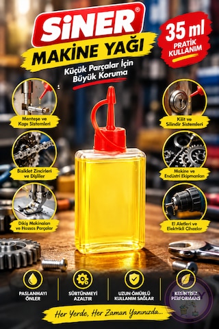 Siner Makine Yağı 35 Cc Çok Amaçlı Yağlama Yağı Dikiş Makinesi Bisiklet Zinciri Küçük Ev Aletleri
