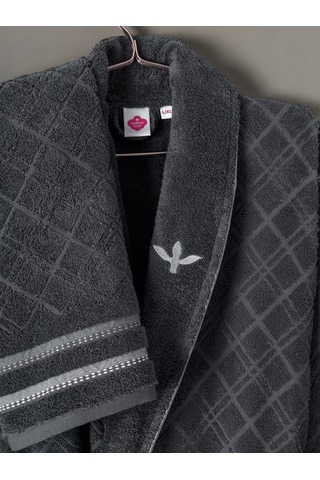 Cotton Box Masculıne Carlos Aile Bornozseti Carlos Beyaz-antrasit Antrasit