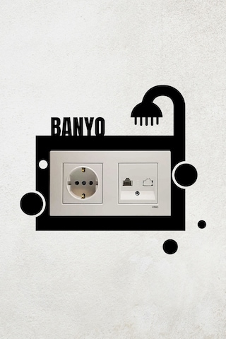 Banyo Tasarım 2li Priz Çerçevesi İç Ölçü 15,5x8,4 Cm 2li Dekoratif Priz Çerçeve