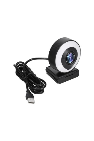 Geeksen Siyah Usb 2.0 Web Kamerası 1080p 30fps Dijital Mikrofonlu Işıldırcı Ve Tripodlu Güzellik Modu