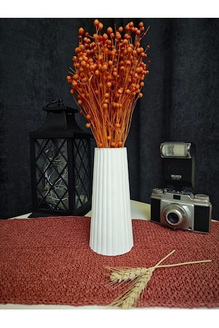 Beyaz Iskandinav Vazo 20cm Çok Renkli