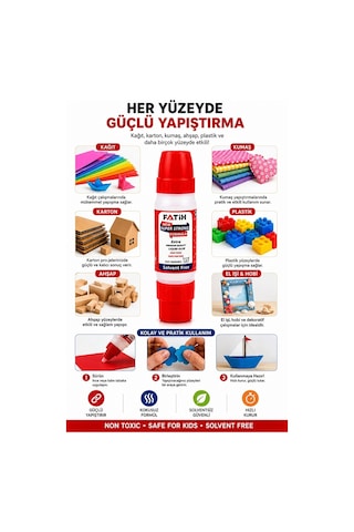 Sıvı Yapıştırıcı Çift Uçlu Şeffaf 30ml 6 Adet Fatih Çift Taraflı Uhu Kağıt Karton Yapıştırıcısı Okul Büro Ofis