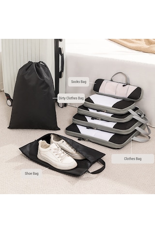 1 Takım Sıkıştırma Paketleme Küpleri Sıkıştırılabilir Gri Gri