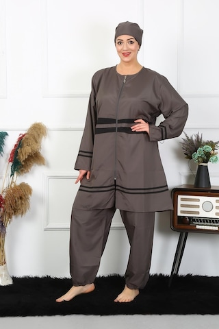 Akbeniz Büyük Beden Tesettür Mayo 7xl-8xl-9xl-10xl Füme 55010-füme Füme