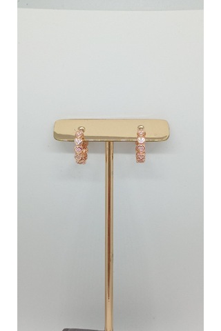 Kalpli Taşlı Sevimli 925 Ayar Gümüş Küpe Zarif Ve Modern Tasarım Gümüş