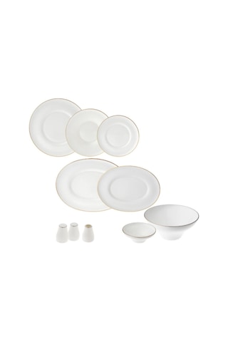 Jumbo 60 Parça Star Yemek Takımı Gold Altın - Beyaz