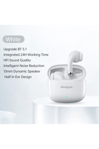 Kangvka Lenovo Lp40 Pro Kablosuz Bluetooth Kulaklık, Spor İçin Yarı Kulak İçi Tasarım, Uzun Pil Ömrü, Beyaz Stk İngilizce Sinyal Versiyonu