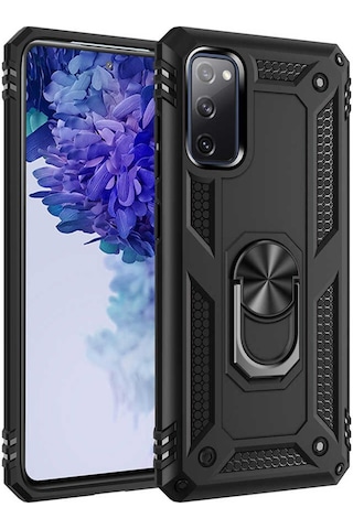 Galaxy S20 Fe Kılıf Zore Vega Yüzük Standlı Zırh Kılıf