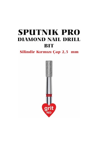 Elmas Silindir Freze Kırmızı Çap 2,5mm