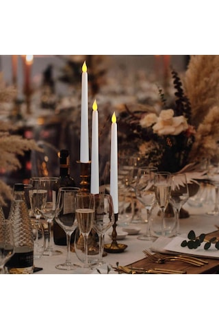 Geeksen 12 Adet Alevsiz Led Mum - 6 Saat Zamanlayıcılı, Ev Düğün Parti Dekorasyonu İçin Güvenli Ve Romantik Aydınlatma